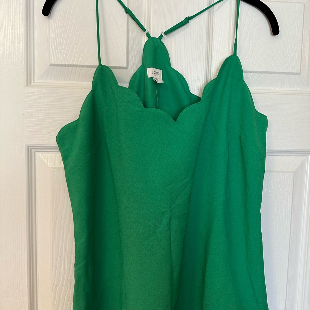 J.Crew Vibrant Green Scalloped Top